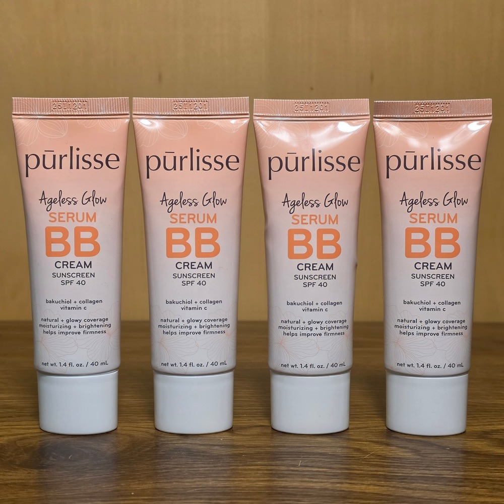 Purlisse Ageless Glow Serum BB Cream SPF 40 Light Medium 40ml 4 Pack Exp 2028